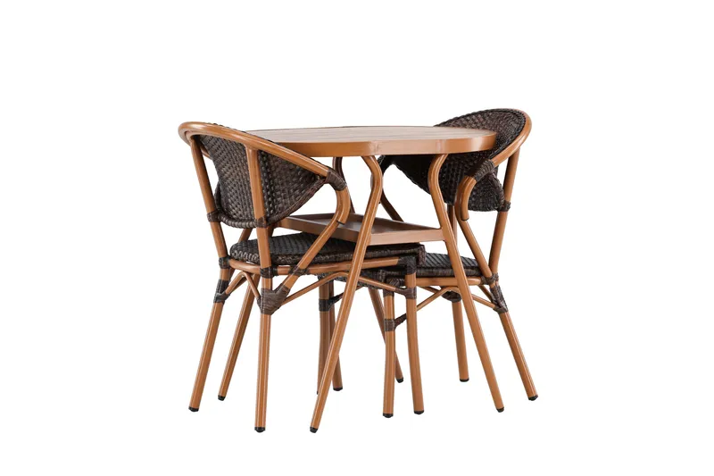 Parvekesetti Abrantes 2-istuttava - Ruskea - Puutarhakalusteet - Parveke - Parvekekalusteet - Parvekesetti