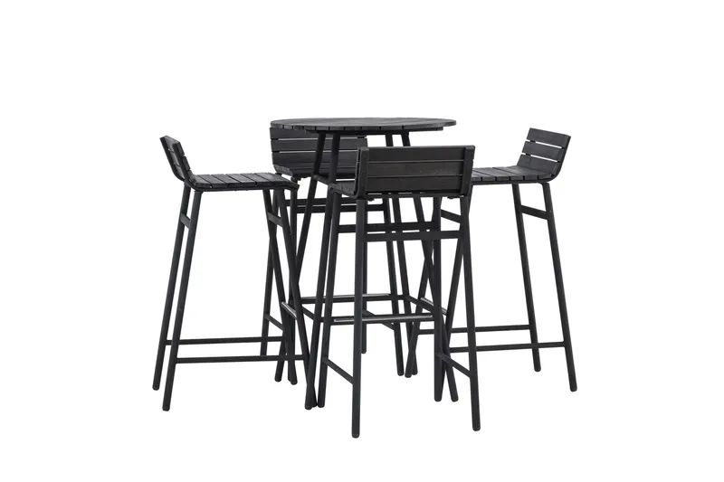 Parvekesetti Mexico 4-istuttava - Musta - Puutarhakalusteet - Parveke - Parvekekalusteet - Parvekesetti