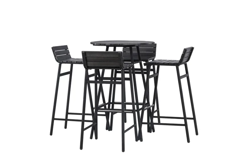 Parvekesetti Mexico 4-istuttava - Musta - Puutarhakalusteet - Parveke - Parvekekalusteet - Parvekesetti