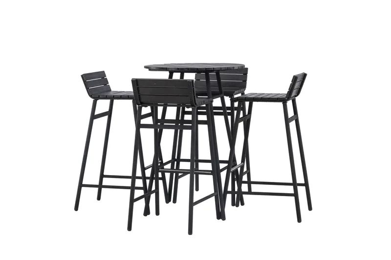 Parvekesetti Mexico 4-istuttava - Musta - Puutarhakalusteet - Parveke - Parvekekalusteet - Parvekesetti