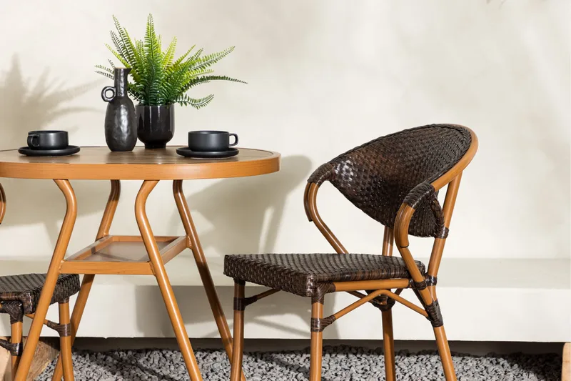 Parvekesetti Abrantes 2-istuttava - Ruskea - Puutarhakalusteet - Parveke - Parvekekalusteet - Parvekesetti