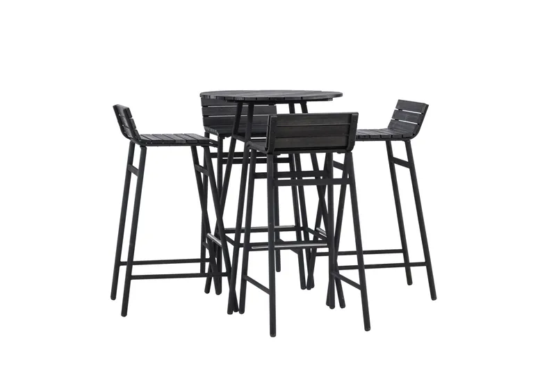 Parvekesetti Mexico 4-istuttava - Musta - Puutarhakalusteet - Parveke - Parvekekalusteet - Parvekesetti