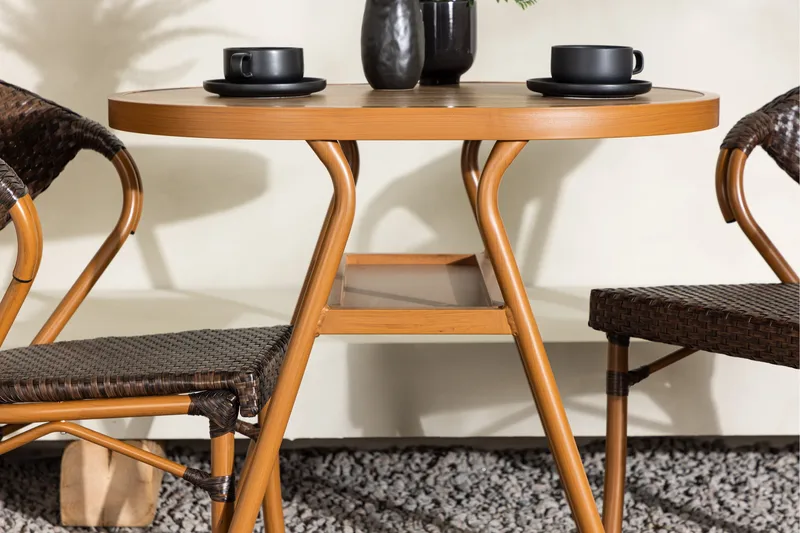 Parvekesetti Abrantes 2-istuttava - Ruskea - Puutarhakalusteet - Parveke - Parvekekalusteet - Parvekesetti