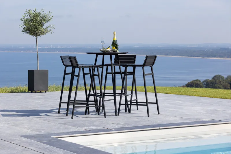 Parvekesetti Mexico 4-istuttava - Musta - Puutarhakalusteet - Parveke - Parvekekalusteet - Parvekesetti