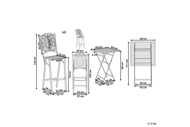 Baarisarja Bormio - Puutarhakalusteet - Parveke - Parvekekalusteet - Parvekesetti