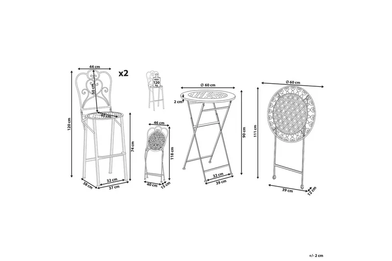 Baarisarja Trieste - Puutarhakalusteet - Parveke - Parvekekalusteet - Parvekesetti