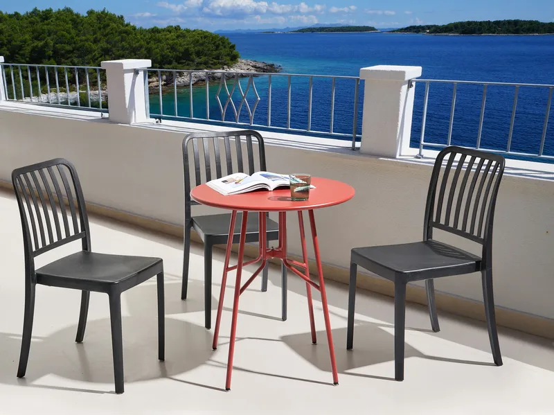 Bistropöytä ulos Taltal 64 cm - Punainen - Puutarhakalusteet - Parveke - Parvekekalusteet - Parvekepöytä