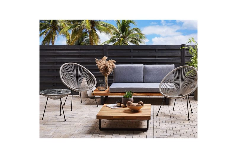 Cafeset Beliani Acapulco II Blå/Svart Light grey||Black - Puutarhakalusteet - Parveke - Parvekekalusteet - Parvekesetti