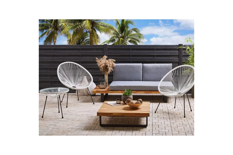 Cafeset Beliani Acapulco II Blå/Svart White||Black - Puutarhakalusteet - Parveke - Parvekekalusteet - Parvekesetti