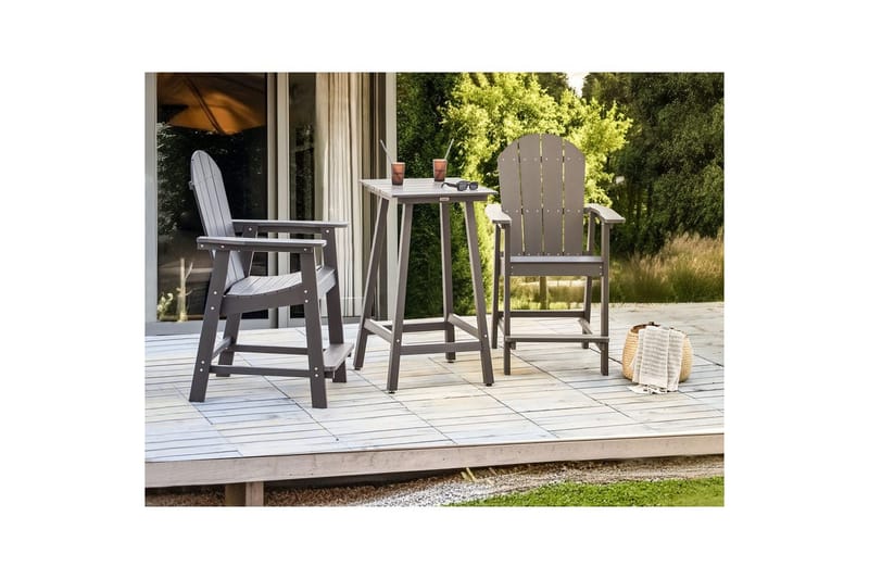 Cafeset Beliani Adirondack Blå Dark grey - Puutarhakalusteet - Parveke - Parvekekalusteet - Parvekesetti