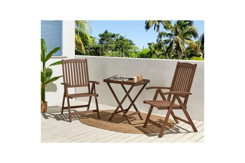 Cafeset Beliani Amantea Dark wood - Puutarhakalusteet - Parveke - Parvekekalusteet - Parvekesetti