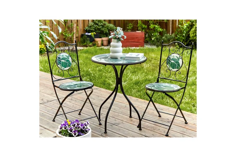 Cafeset Beliani Cozzana Black - Puutarhakalusteet - Parveke - Parvekekalusteet - Parvekesetti