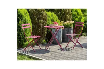 Cafeset Beliani Fiori Blå Wine red - Puutarhakalusteet - Parveke - Parvekekalusteet - Parvekesetti