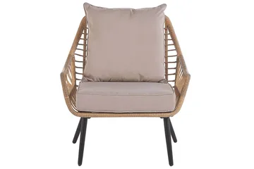 Cafeset Beliani Laureto Grå Natural||Beige||Black - Puutarhakalusteet - Parveke - Parvekekalusteet - Parvekesetti