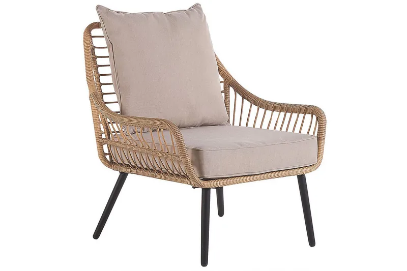Cafeset Beliani Laureto Grå Natural||Beige||Black - Puutarhakalusteet - Parveke - Parvekekalusteet - Parvekesetti