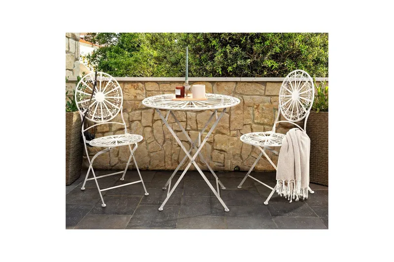 Cafeset Beliani Scafa Off White - Puutarhakalusteet - Parveke - Parvekekalusteet - Parvekesetti