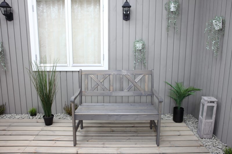 Europe Ulkosohva 2-istuttava - Harmaa - Puutarhakalusteet - Ulkosohva & puutarhapenkki - Puutarhapenkki & ulkopenkki