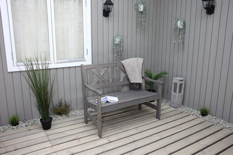 Europe Ulkosohva 2-istuttava - Harmaa - Puutarhakalusteet - Ulkosohva & puutarhapenkki - Puutarhapenkki & ulkopenkki