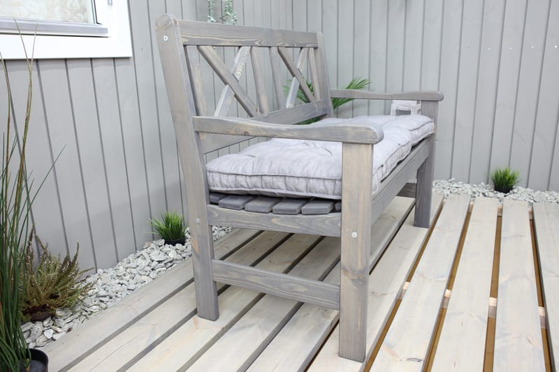 Europe Ulkosohva 2-istuttava - Harmaa - Puutarhakalusteet - Ulkosohva & puutarhapenkki - Puutarhapenkki & ulkopenkki