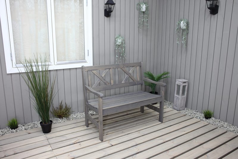 Europe Ulkosohva 2-istuttava - Harmaa - Puutarhakalusteet - Ulkosohva & puutarhapenkki - Puutarhapenkki & ulkopenkki