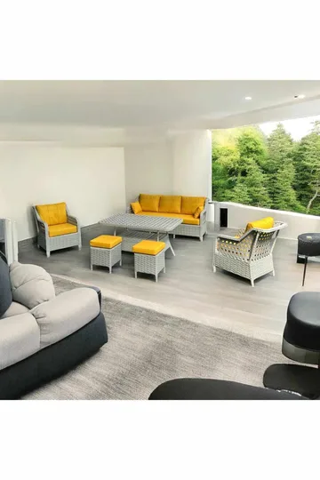 Garden Lounge Set Atelier Del Sofa Rondi (175 x 78 x 60 cm) Keltainen harmaa