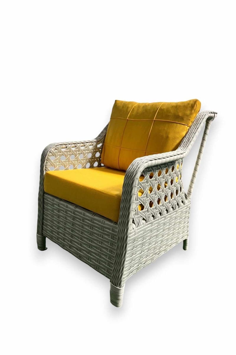 Garden Lounge Set Atelier Del Sofa Rondi (175 x 78 x 60 cm) Keltainen harmaa - Puutarhakalusteet - Parveke - Parvekekalusteet - Parvekesetti
