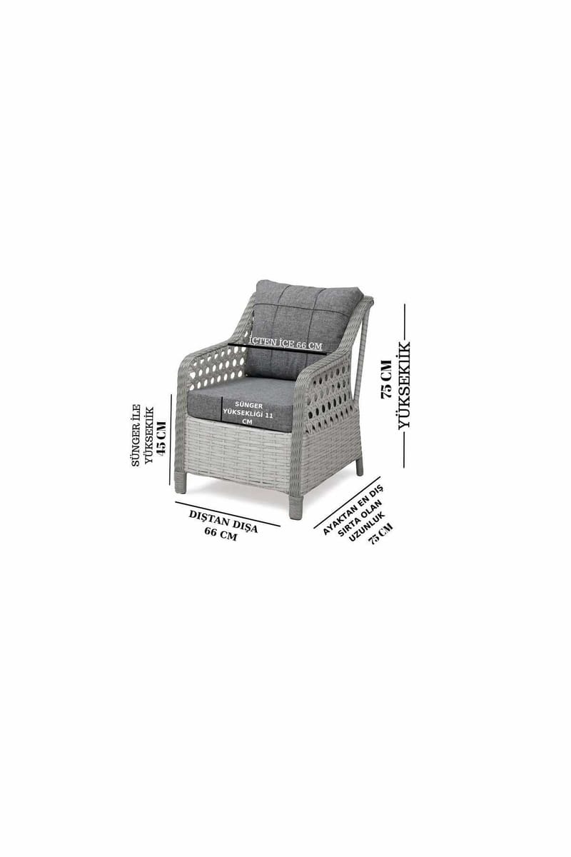 Garden Lounge Set Atelier Del Sofa Rondi (175 x 78 x 60 cm) Kermanruskea - Puutarhakalusteet - Parveke - Parvekekalusteet - Parvekesetti