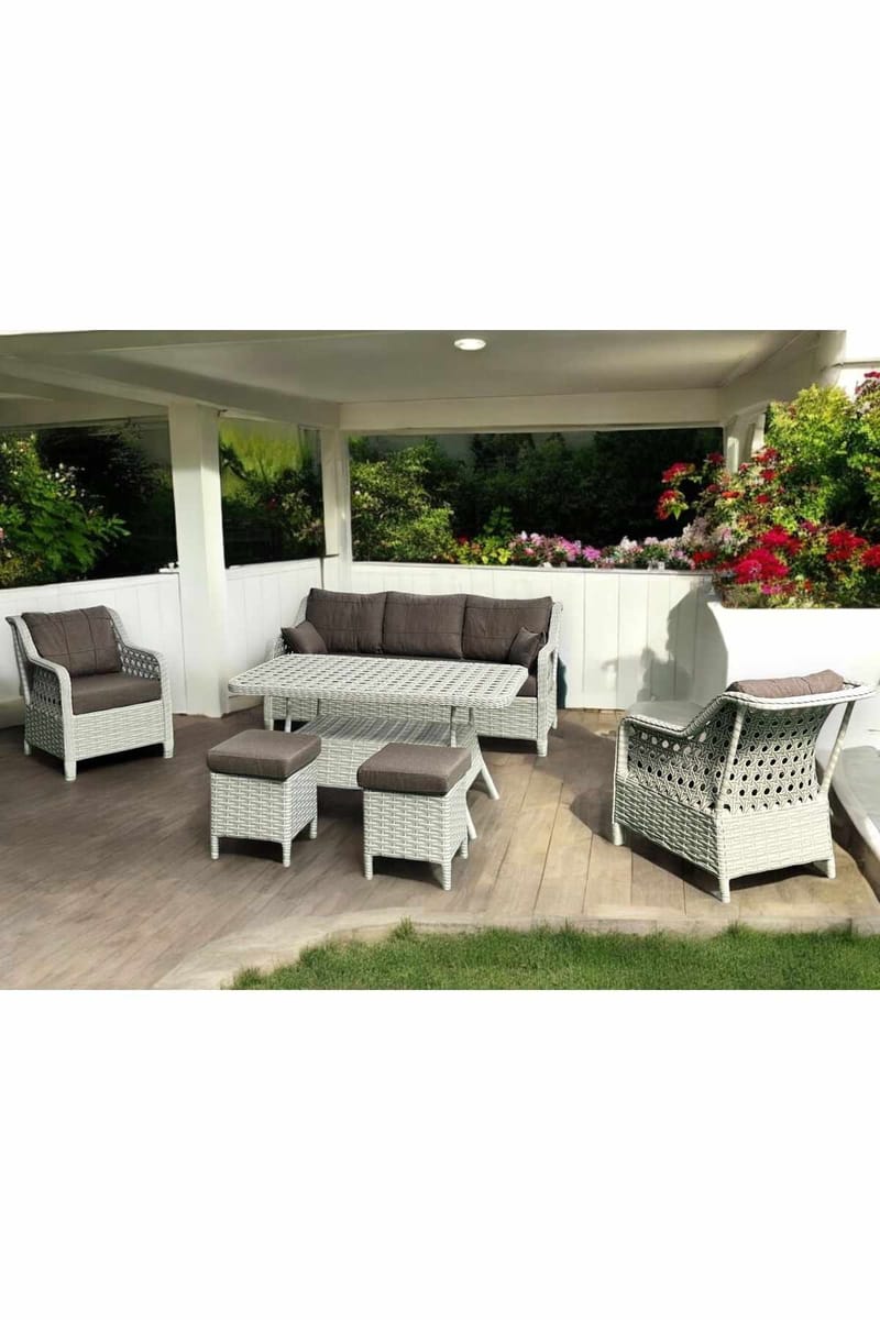 Garden Lounge Set Atelier Del Sofa Rondi (175 x 78 x 60 cm) Maidonruskea - Maitokahvinruskea - Puutarhakalusteet - Parveke - Parvekekalusteet - Parvekesetti