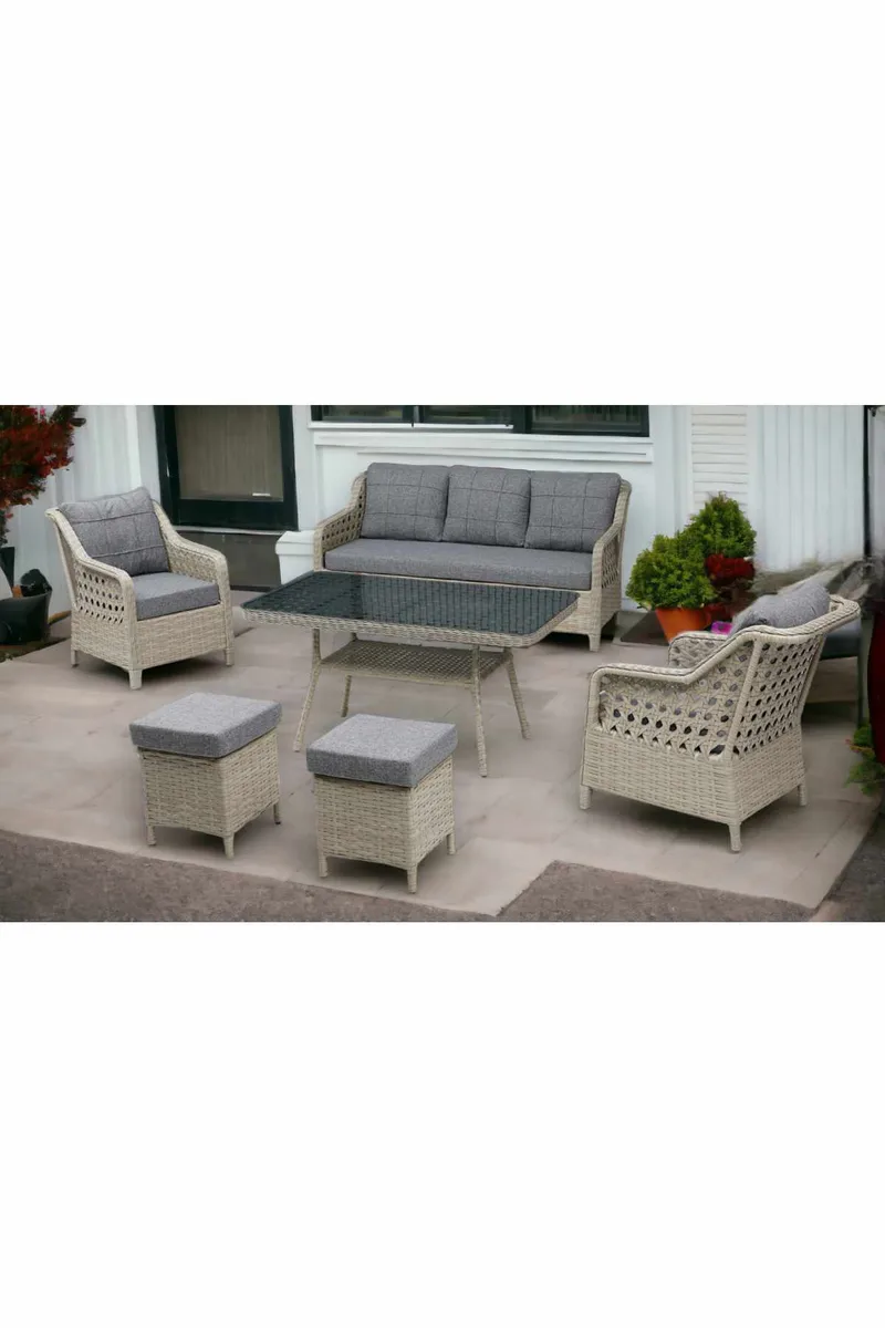 Garden Lounge Set Atelier Del Sofa Rondi (175 x 78 x 60 cm) Tummanharmaa hunaja, Tummanharmaa, hunaja