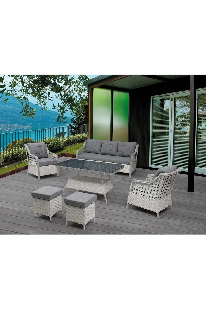 Garden Lounge Set Atelier Del Sofa Rondi (175 x 78 x 60 cm) Tummanharmaa vaaleanharmaa, Tummanharmaa vaaleanharmaa