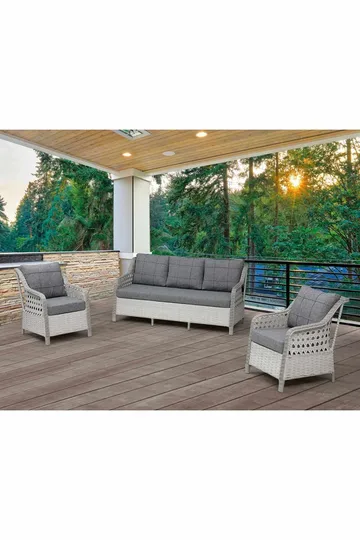 Garden Lounge Set Atelier Del Sofa Rondi (175 x 78 x 60 cm) Tummanharmaa vaaleanharmaa - Tummanharmaa vaaleanharmaa - Puutarhakalusteet - Parveke - Parvekekalusteet - Parvekesetti