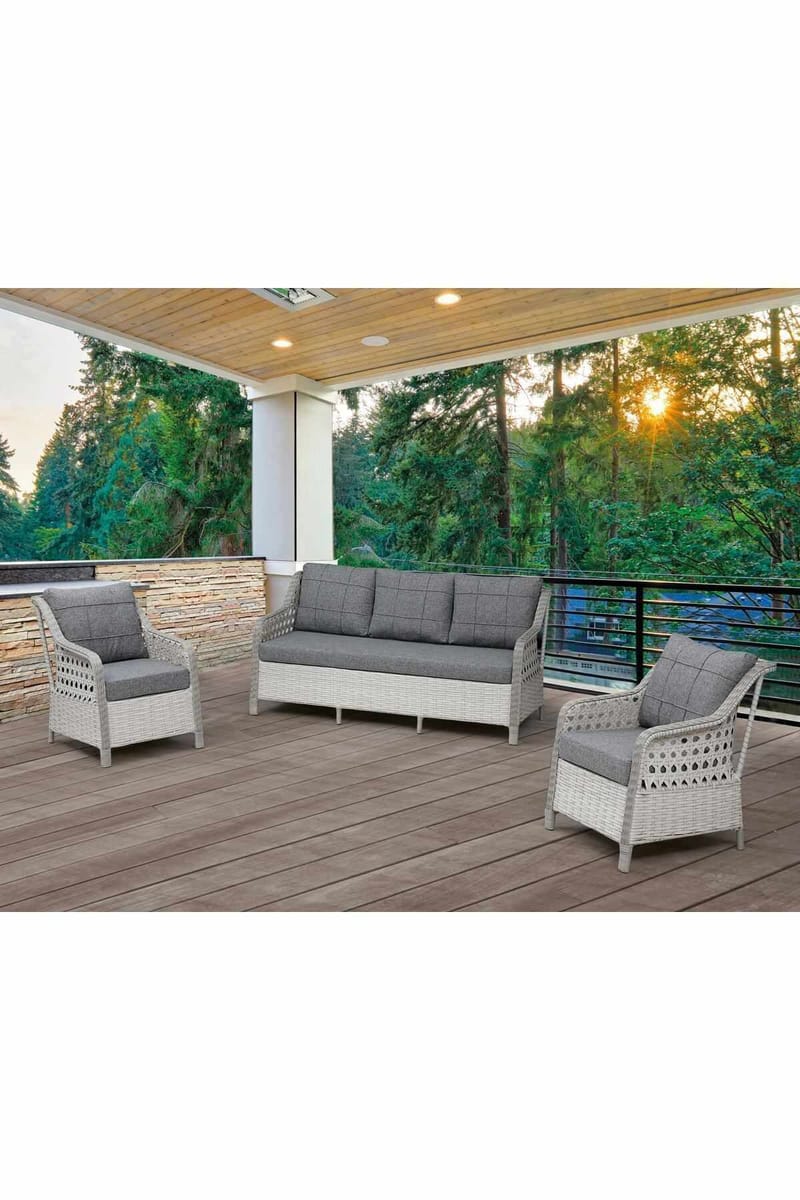 Garden Lounge Set Atelier Del Sofa Rondi (175 x 78 x 60 cm) Tummanharmaa vaaleanharmaa - Tummanharmaa vaaleanharmaa - Puutarhakalusteet - Parveke - Parvekekalusteet - Parvekesetti