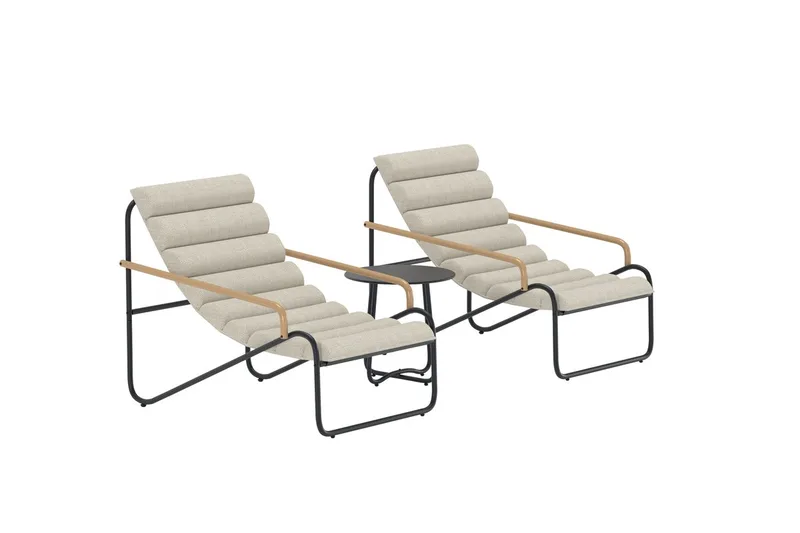 Ithaka lounge-ryhmä ulkokäyttöön - Musta - Puutarhakalusteet - Parveke - Parvekekalusteet - Parvekesetti