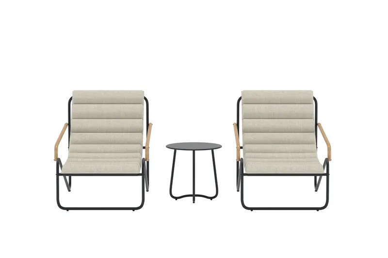 Ithaka lounge-ryhmä ulkokäyttöön - Musta - Puutarhakalusteet - Parveke - Parvekekalusteet - Parvekesetti