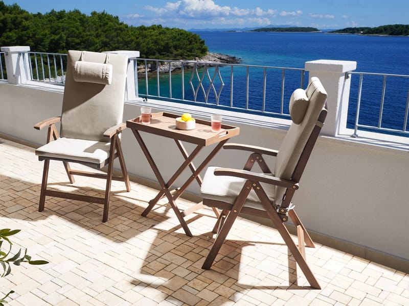 Kahvilasetti ulos Amantea Premium akaasiapuu - Ruskea/Taupe - Puutarhakalusteet - Parveke - Parvekekalusteet - Parvekesetti