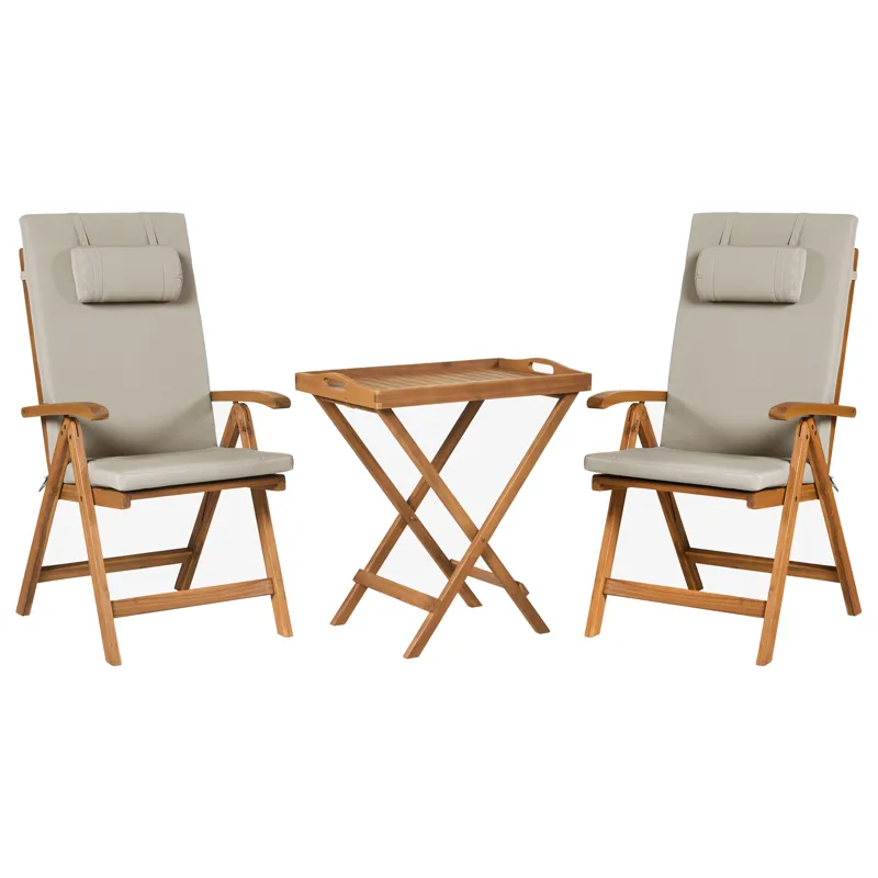 Kahvilasetti ulos Java Premium akaasiapuu, Ruskea/Taupe