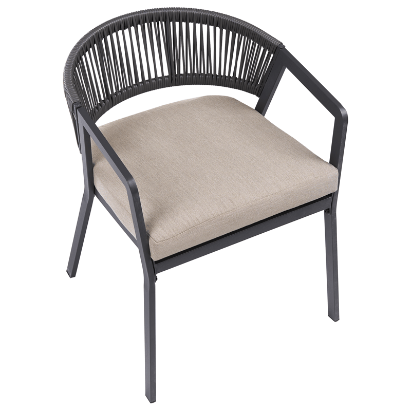 Kahvilasetti ulos Muros Teräs - Harmaa/Beige - Puutarhakalusteet - Parveke - Parvekekalusteet - Parvekesetti