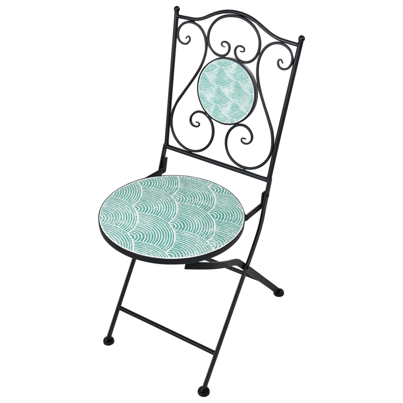 Kahvilasetti ulos taitettava Anapo Rauta - musta/vihreä - Puutarhakalusteet - Parveke - Parvekekalusteet - Parvekesetti