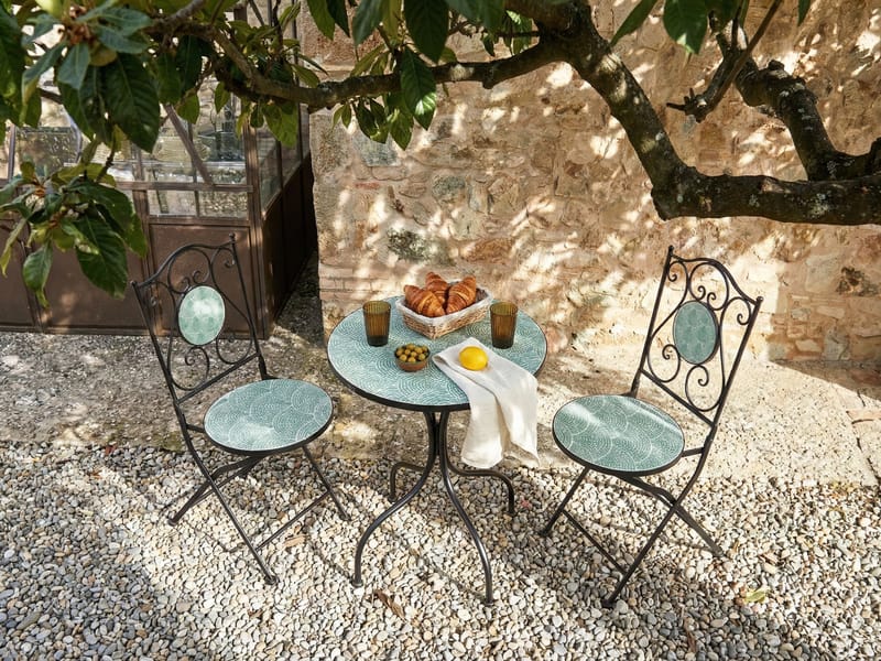 Kahvilasetti ulos taitettava Anapo Rauta - musta/vihreä - Puutarhakalusteet - Parveke - Parvekekalusteet - Parvekesetti