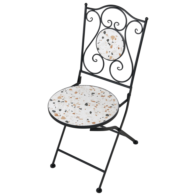 Kahvilasetti ulos taitettava Artena Rauta - Musta/Valkoinen - Puutarhakalusteet - Parveke - Parvekekalusteet - Parvekesetti