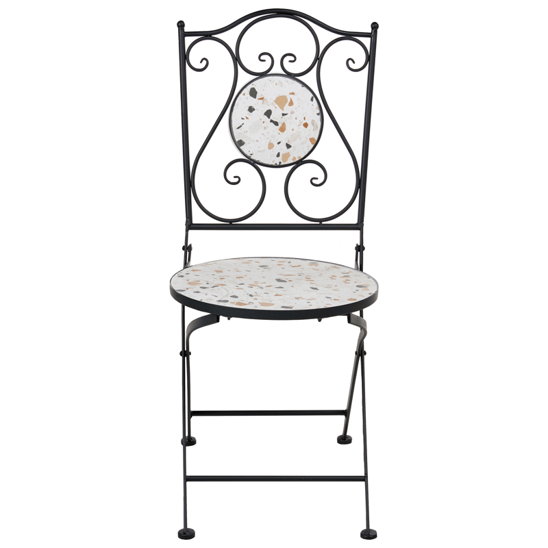 Kahvilasetti ulos taitettava Artena Rauta - Musta/Valkoinen - Puutarhakalusteet - Parveke - Parvekekalusteet - Parvekesetti