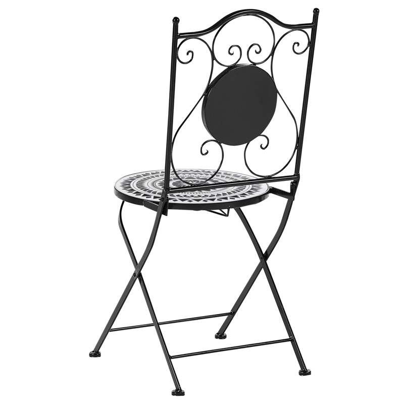 Kahvilasetti ulos taitettava Comiso Rauta - Musta/Valkoinen - Puutarhakalusteet - Parveke - Parvekekalusteet - Parvekesetti