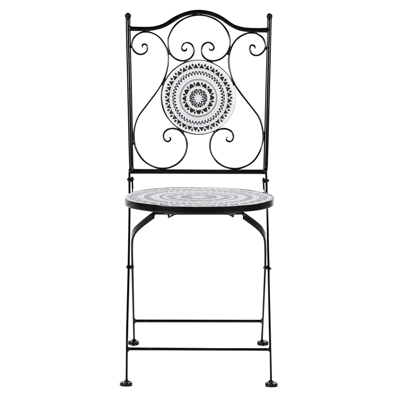 Kahvilasetti ulos taitettava Comiso Rauta - Musta/Valkoinen - Puutarhakalusteet - Parveke - Parvekekalusteet - Parvekesetti