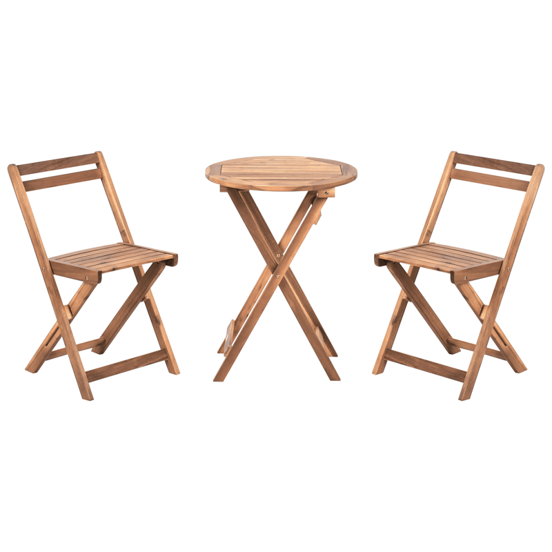 Kahvilasetti ulos taitettava Sacile akaasiapuu, Ruskea