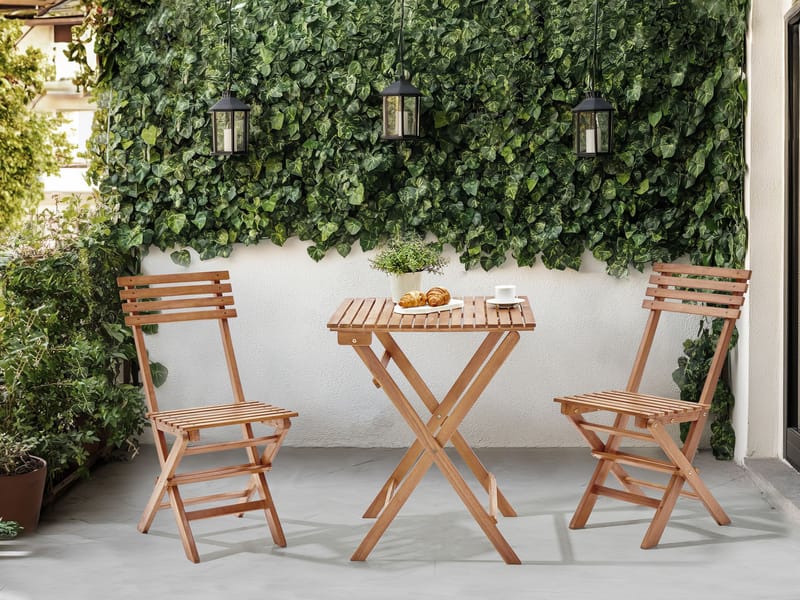 Kahvilasetti ulos taitettava Solarolo akaasiapuu - Ruskea - Puutarhakalusteet - Parveke - Parvekekalusteet - Parvekesetti