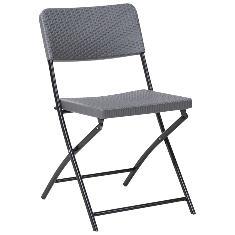 Kahvilasetti ulos taitettava Trappeto - Harmaa/musta - Puutarhakalusteet - Parveke - Parvekekalusteet - Parvekesetti