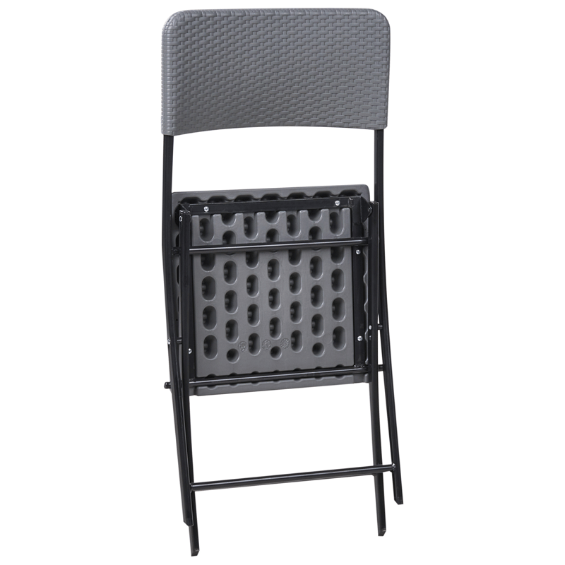 Kahvilasetti ulos taitettava Trappeto - Harmaa/musta - Puutarhakalusteet - Parveke - Parvekekalusteet - Parvekesetti