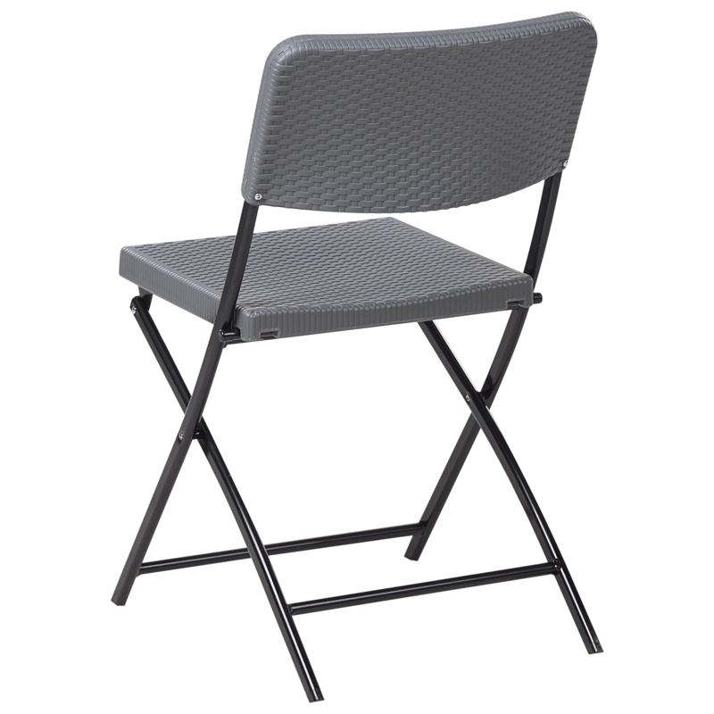 Kahvilasetti ulos taitettava Trappeto - Harmaa/musta - Puutarhakalusteet - Parveke - Parvekekalusteet - Parvekesetti