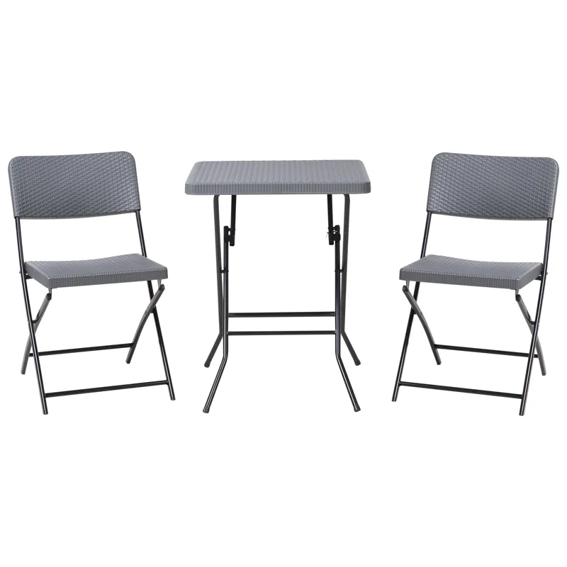 Kahvilasetti ulos taitettava Trappeto, Harmaa/musta