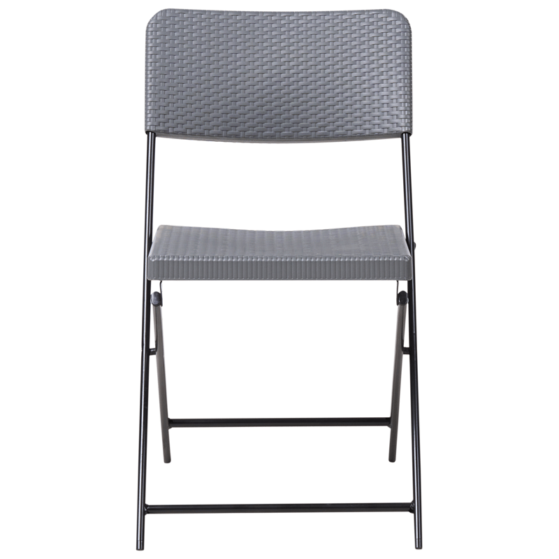 Kahvilasetti ulos taitettava Trappeto - Harmaa/musta - Puutarhakalusteet - Parveke - Parvekekalusteet - Parvekesetti